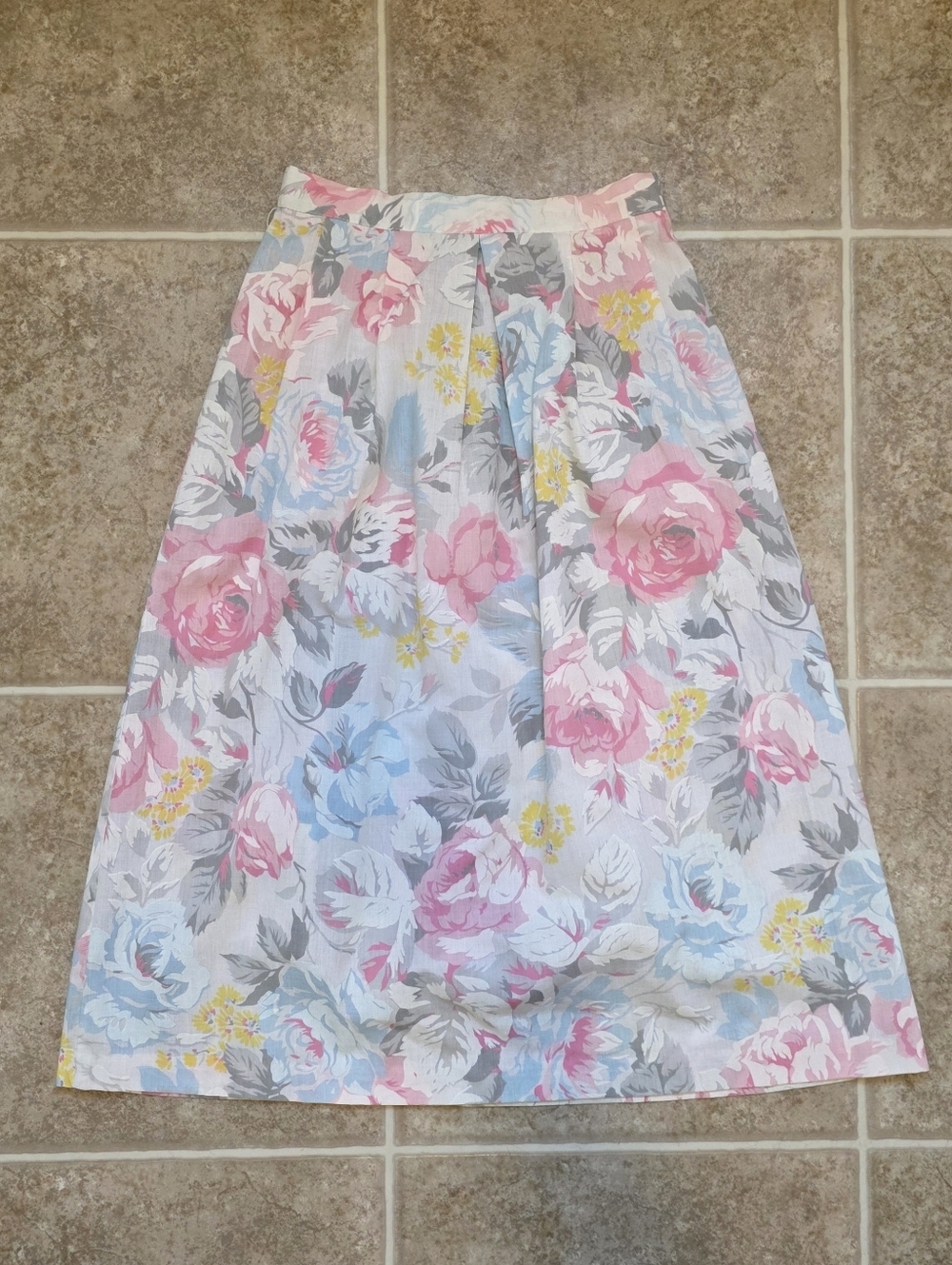 Vintage Girls Floral Prairie Skirt Size 5 Pastel Cottagecore Midi